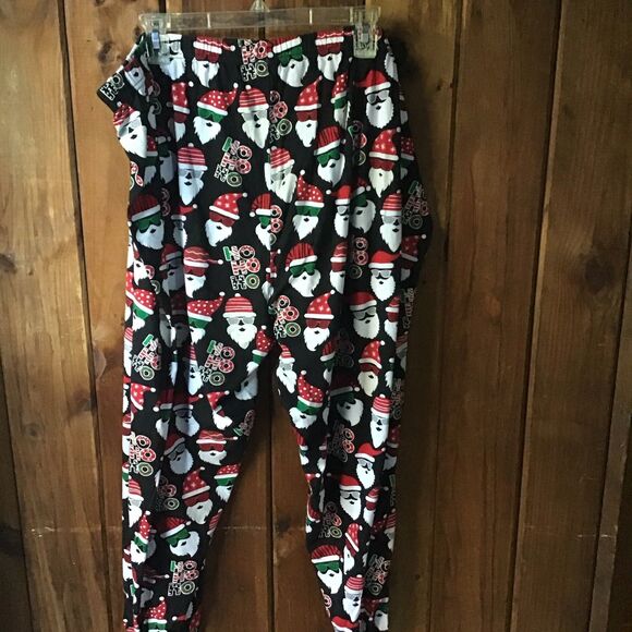 PJ Place Pajamas Size XXXL Black Cool Santa 2 Piece Long Sleeves Christmas - Picture 10 of 13